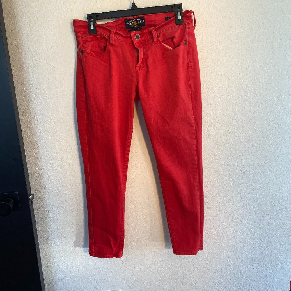 Lucky Brand Red Charlie Capri Pants Size 8/29